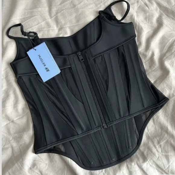 BNWT H&M Mugler Mesh Paneled Corset size L - Picture 5 of 7